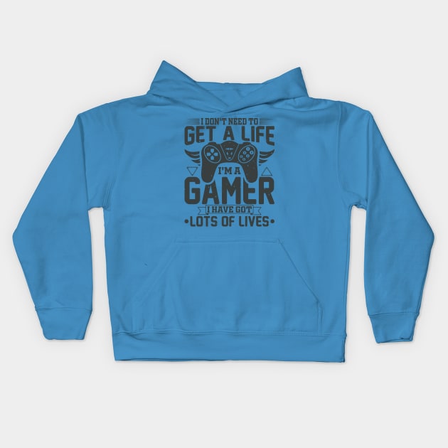 Gamer Gaming Gamble Computer Game Controller Kids Hoodie by Hariolf´s Mega Store